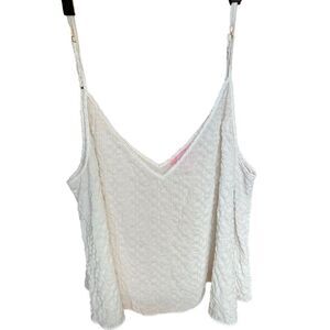 Lilly Pulitzer White Gauze Tank Top Flowy‎ Sheer Light Size XL 88189